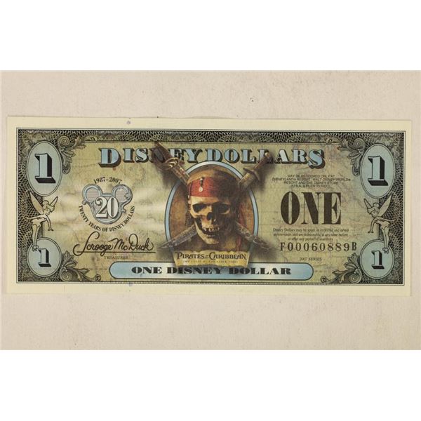 2007 1 DISNEY DOLLAR COLORIZED  PIRATES OF THE