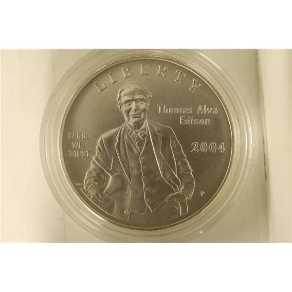 2004-P US UNC SILVER DOLLAR ''THOMAS ALVA EDISON"