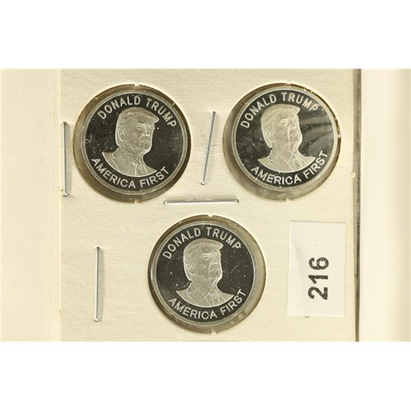 3-1/10TH TROY OZ. SILVER PF ROUNDS: DONALD TRUMP