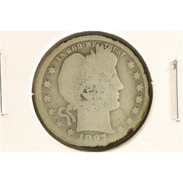 1897-S (SEMI-KEY) SILVER BARBER QUARTER