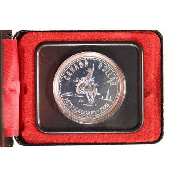 1975 CANADA SILVER  CALGARY  DOLLAR. BU IN BLACK