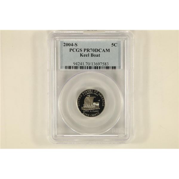 2004-S KEEL BOAT NICKEL PCGS PR70 DCAM