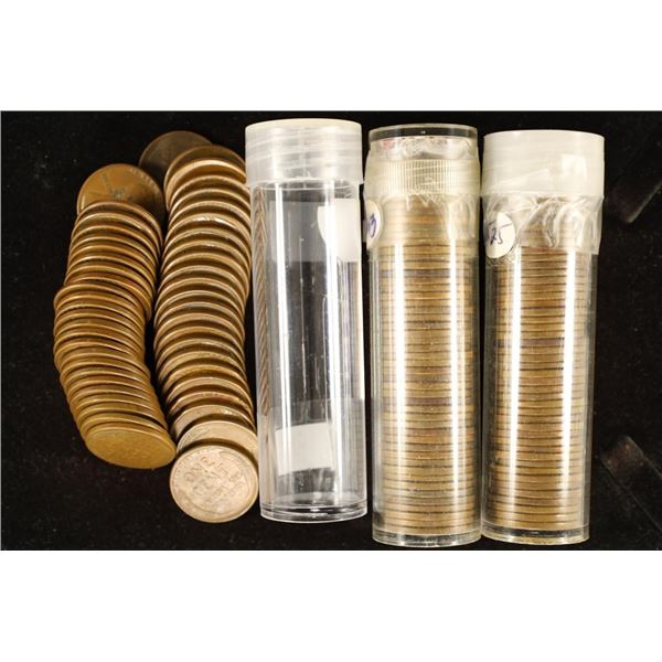 3 SOLID DATE ROLLS OF LINCOLN WHEAT CENTS: 1956,