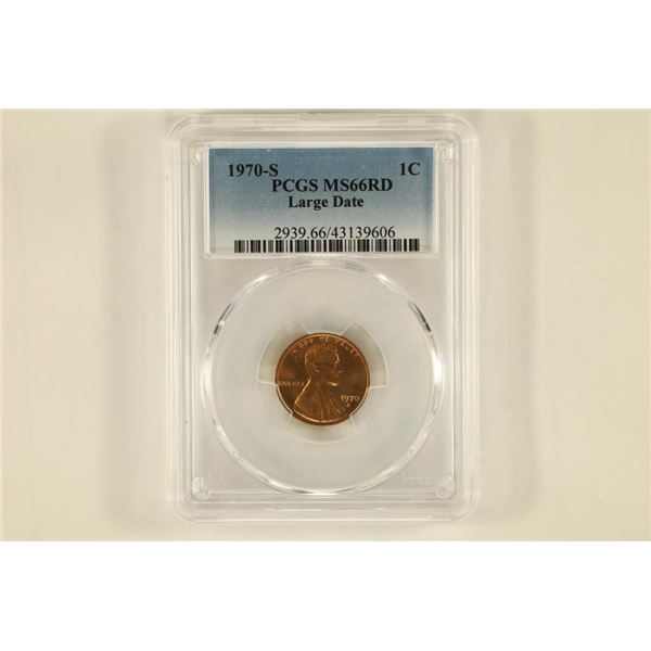 1970-S LINCOLN CENT PCGS MS66RD LARGE DATE