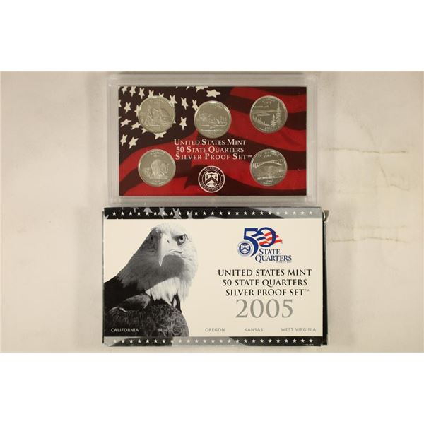 2005 SILVER US 50 STATE QUARTERS PROOF SET WITHBOX