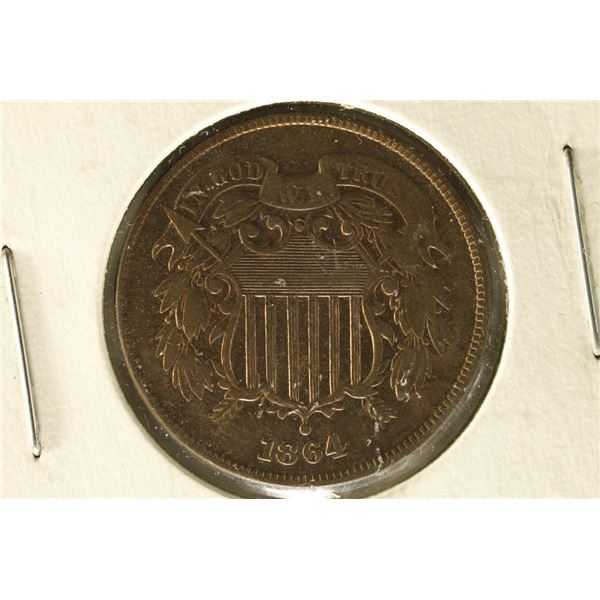 1864 TWO CENT PIECE FINE