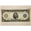 Image 1 : 1914 LARGE SIZE US $5 FEDERAL RESERVE NOTE