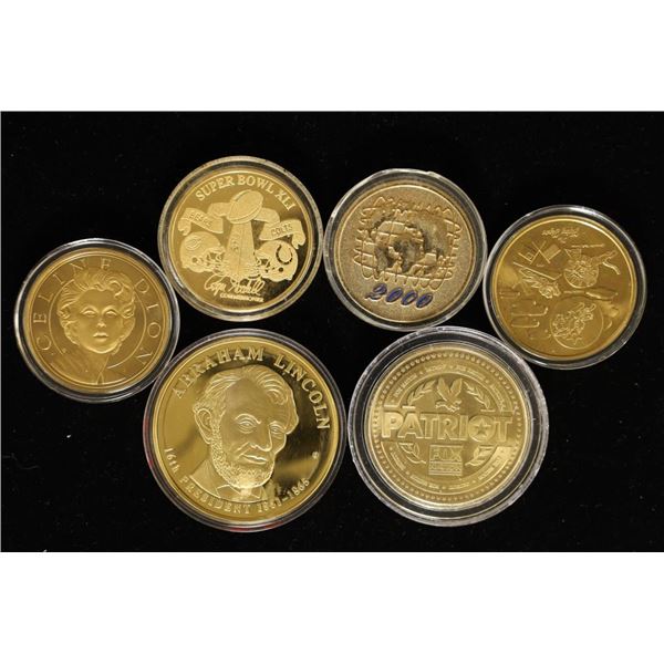 6-PROOF BRONZE MEDALS, FOUR 1 1/2'' CELINE DION,