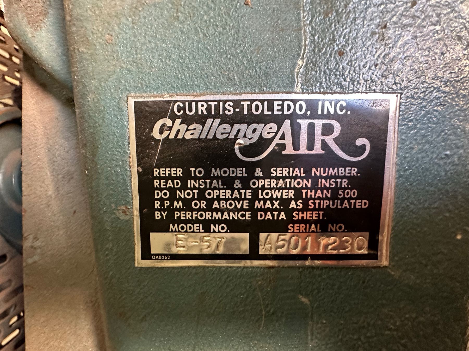 CURTISTOLEDO CHALLENGEAIR AIR COMPRESSOR
