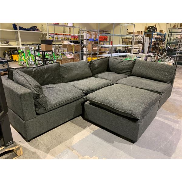 *NEW IN BOXES* LEEDOW 6-PC FABRIC SECTIONAL SOFA SET WITH OTTOMAN