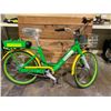 Image 2 : LIME GREEN & YELLOW E-BIKE WITH BATTERY, KEY & CHARGER