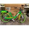 Image 2 : LIME GREEN & YELLOW E-BIKE WITH BATTERY, KEY & CHARGER