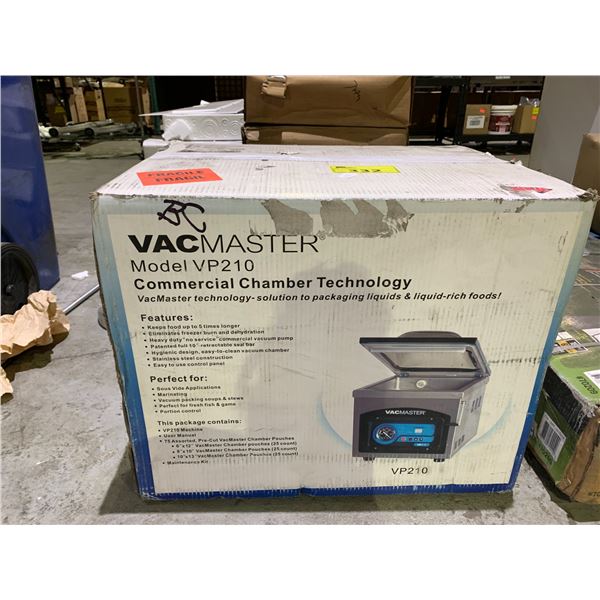 VACMASTER COMMERCIAL CHAMBER TECHNOLOGY MODEL VP210