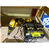 Image 1 : DEWALT 20 VOLT CORDLESS DRILL AND 2 BAY BATTERY CHARGER WITH 5 ASSORTED BATTERIES