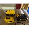 Image 4 : DEWALT 20 VOLT CORDLESS DRILL AND 2 BAY BATTERY CHARGER WITH 5 ASSORTED BATTERIES