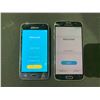 Image 1 : LOT OF 2 SAMSUNG GALAXY CELL PHONES- NO POWER CORDS, SCREEN DAMAGE ON ONE WIPED AND WORKING ORDER PH