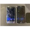 Image 3 : LOT OF 2 SAMSUNG GALAXY CELL PHONES- NO POWER CORDS, SCREEN DAMAGE ON ONE WIPED AND WORKING ORDER PH