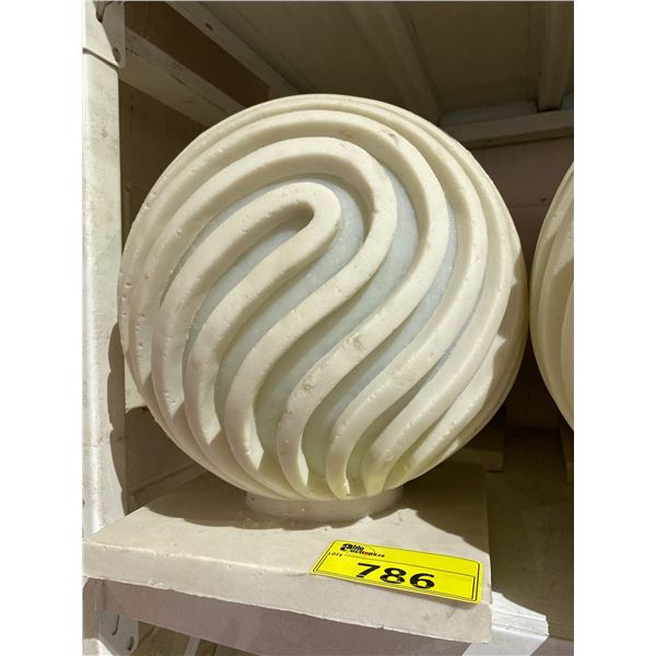 PAIR OF MATCHING OUTDOOR PILLAR GLOBE LIGHT COVERS APPROX 13 X 13"