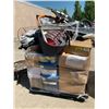 Image 1 : PALLET OF ASSORTED SET DEC ITEMS INCLUDING; STROLLERS, DISHWARE, PARTY SUPPLIES & MORE