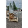 Image 1 : PALLET OF ASSORTED SET DEC ITEMS INCLUDING; 3 TIER SQUARE RACK, BAR HEIGHT CHAIR & ASSORTED LIGHT