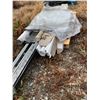 Image 2 : PALLET OF ASSORTED ITEMS INCLUDING; METAL PIPES, PLASTIC SIDING, ROLL OF POLY & MORE