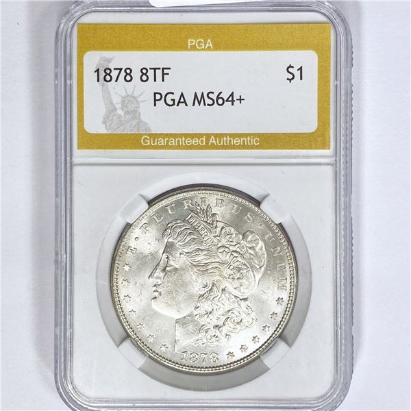 1878 8TF Morgan Silver Dollar PGA MS64+