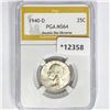 1940-D Washington Silver Quarter PGA MS64 DDO
