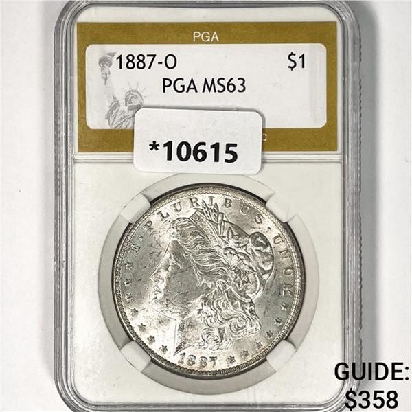 1887-O Morgan Silver Dollar PGA MS63