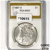 1887-O Morgan Silver Dollar PGA MS63