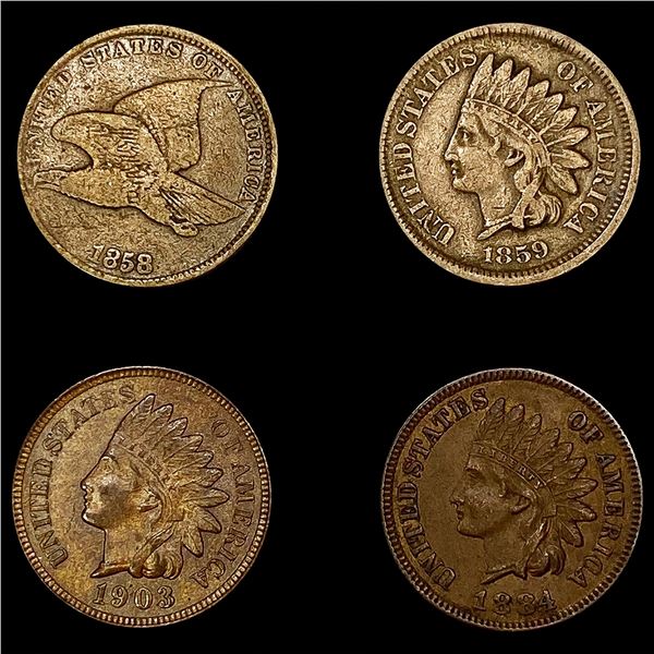 (4) Misc Cents (1858, 1859, 1884, 1903)