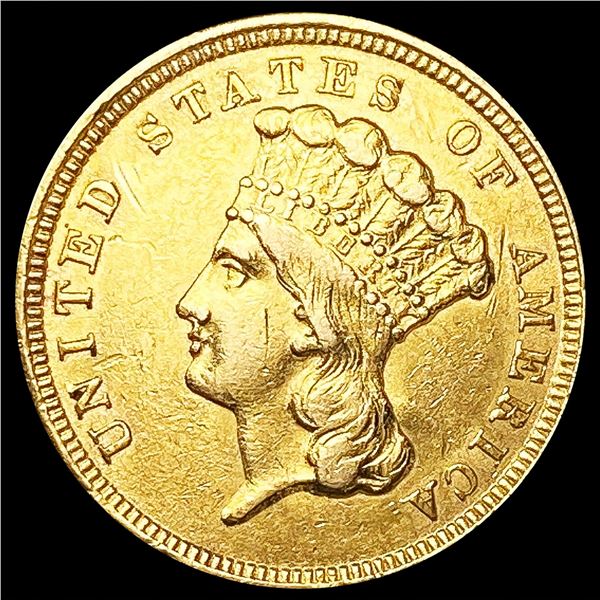 1854 $3 Gold Piece LIGHTLY CIRCULATED