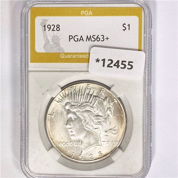 1928 Silver Peace Dollar PGA MS63+