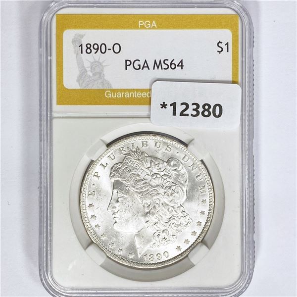 1890-O Morgan Silver Dollar PGA MS64