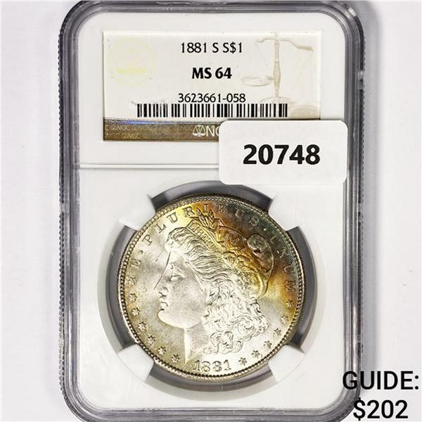 1881-S Morgan Silver Dollar NGC MS64