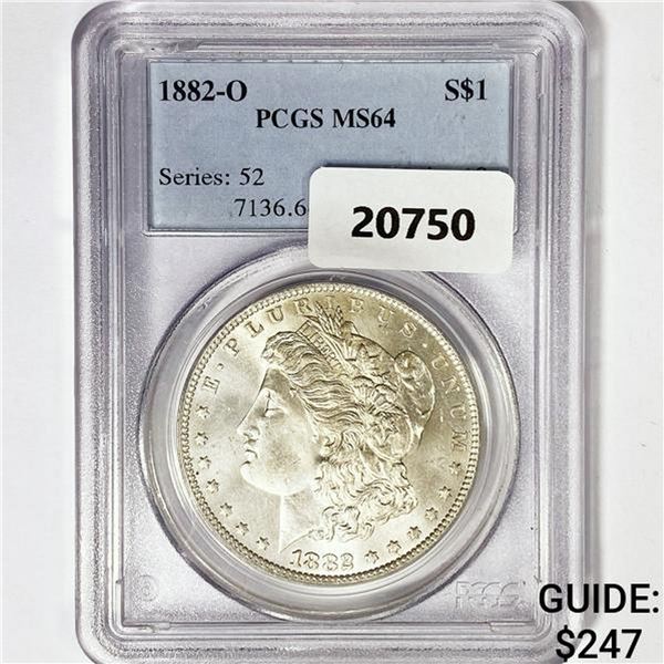 1882-O Morgan Silver Dollar PCGS MS64