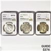 Image 1 : Set 1921 Morgan, 1923 & 1924 Peace Dollars NGC