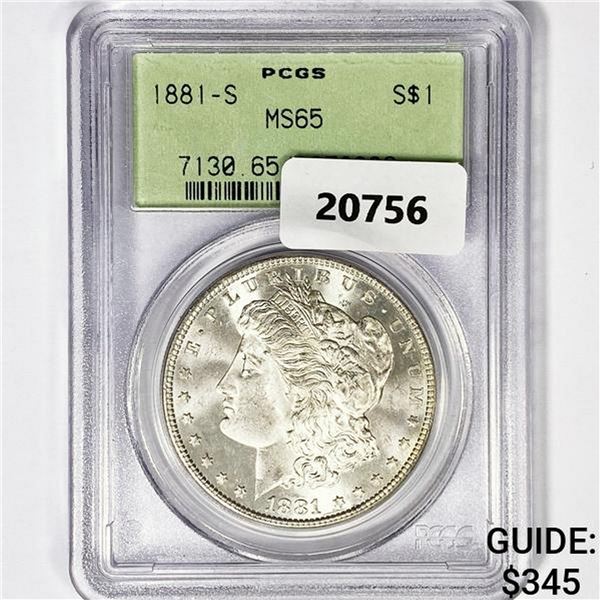 1881-S Morgan Silver Dollar PCGS MS65