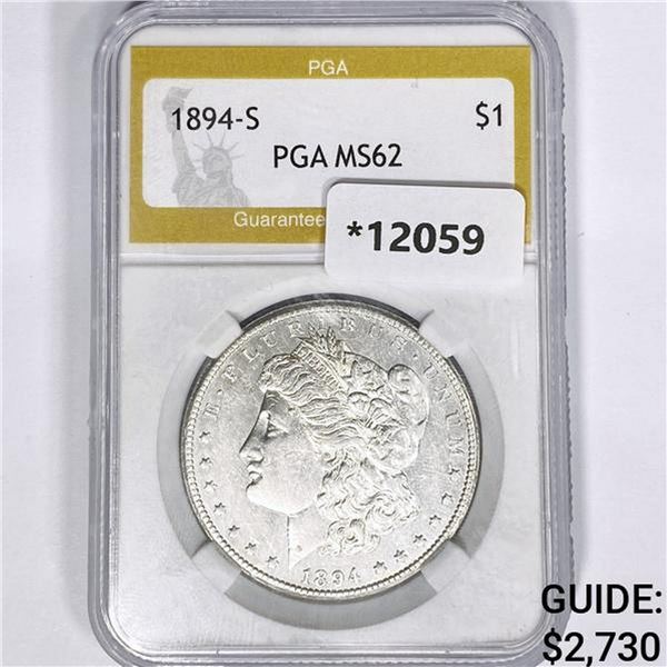 1894-S Morgan Silver Dollar PGA MS62