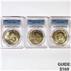 1974 Set (3) Eisenhower Silver Dollars PCGS MS65