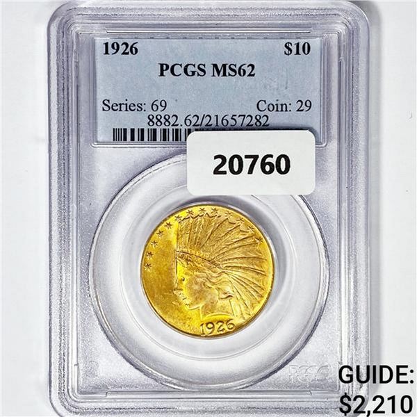 1926 $10 Gold Eagle PCGS MS62