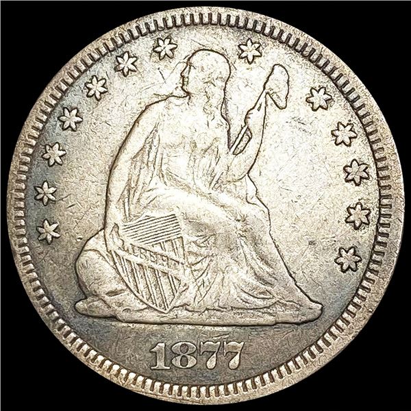 1877-CC Seated Liberty Quarter ABOUT UNCIRCULATED