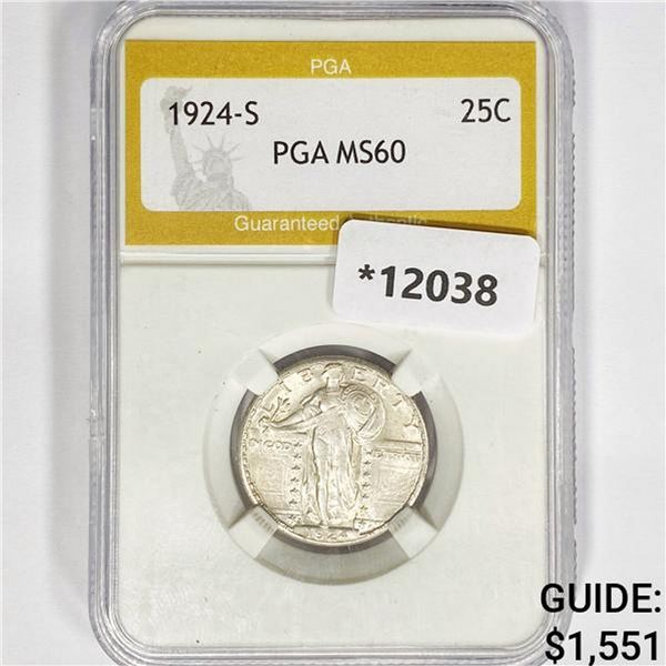 1924-S Standing Liberty Quarter PGA MS60