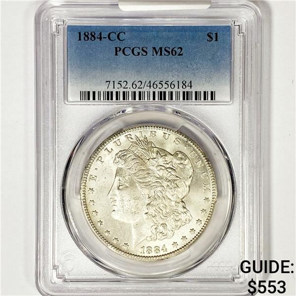 1884-CC Morgan Silver Dollar PCGS MS62