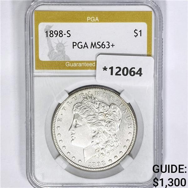 1898-S Morgan Silver Dollar PGA MS63+