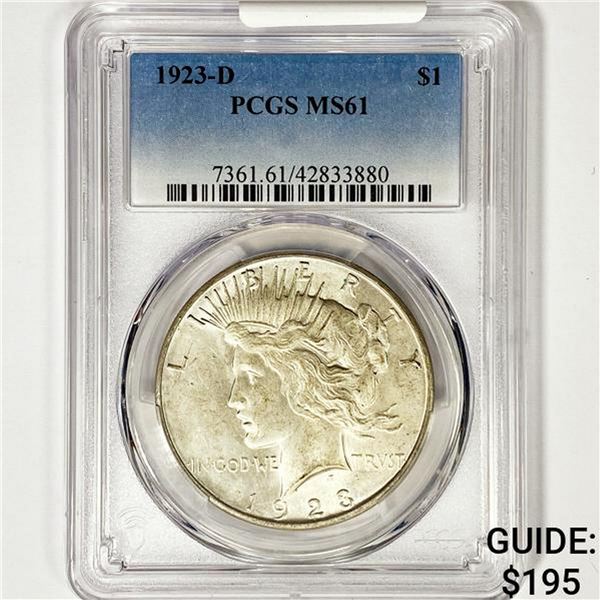 1923-D Silver Peace Dollar PCGS MS61