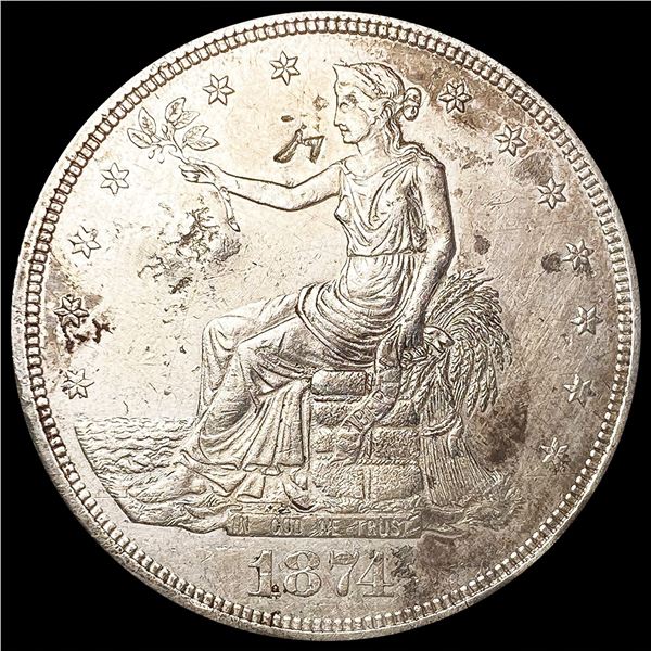 1874-CC Silver Trade Dollar CLOSELY UNCIRCULATED