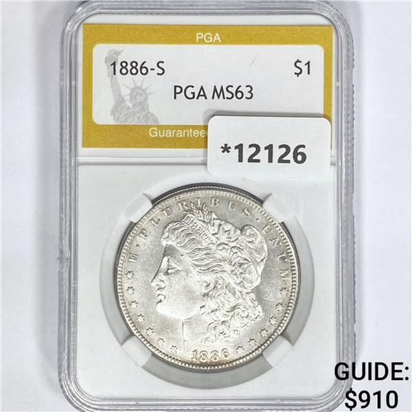 1886-S Morgan Silver Dollar PGA MS63