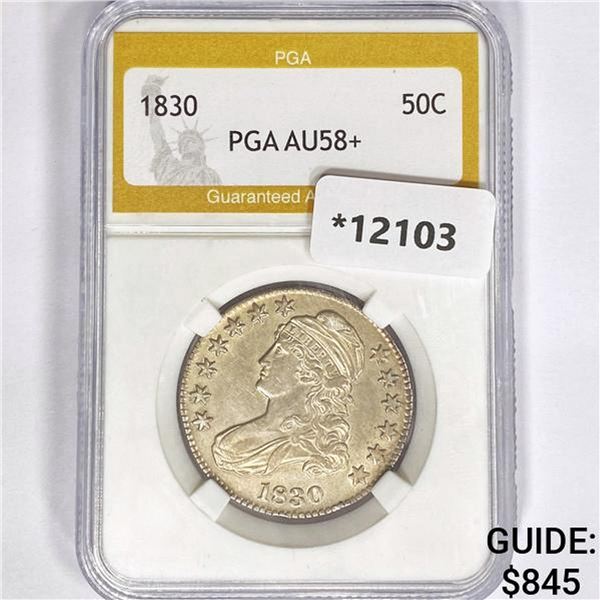 1830 Capped Bust Half Dollar PGA AU58+