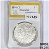 1891-CC Morgan Silver Dollar PGA MS62