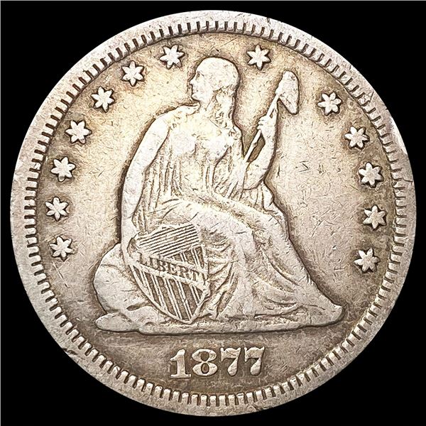 1877-CC Seated Liberty Quarter NICELY CIRCULATED